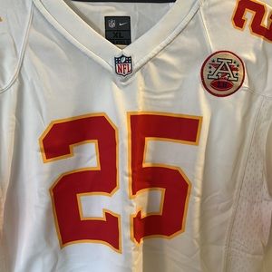 Kansas City KC Chiefs NFL Football #25 Away Nike White Jersey